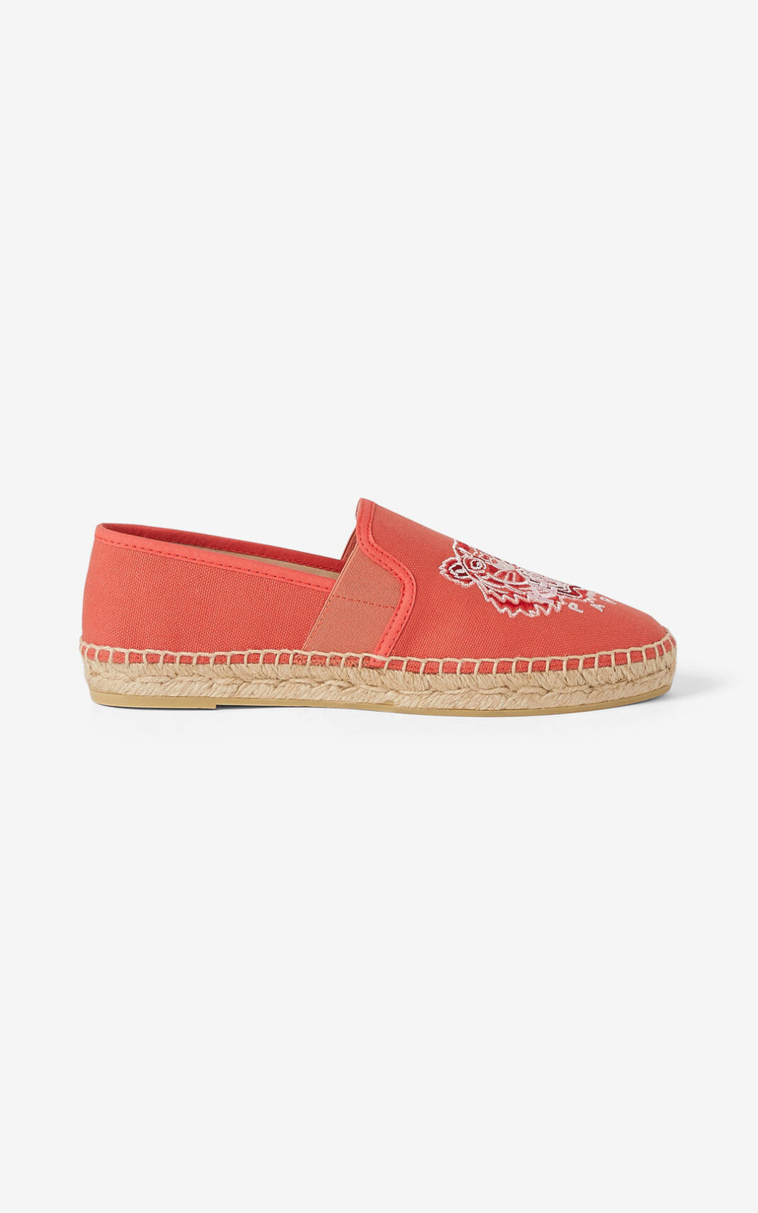 Kenzo Tiger elasticated canvas Espadrilles Red For Womens 2403AJTUE
